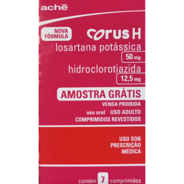 CORUS H LOSARTANA POTÁSSICA 50MG + HIDROCLOROTIAZIDA 12,5MG 7 COMPRIMIDOS